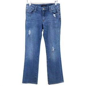 Seven7 Destroyed Bootcut Jeans Rips Med Light Wash